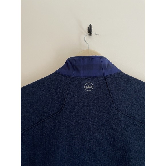 Peter Millar Fuse Elite Flannel Hybrid Vest Men Size Medium Plaid Blue Golf New - Picture 6 of 11